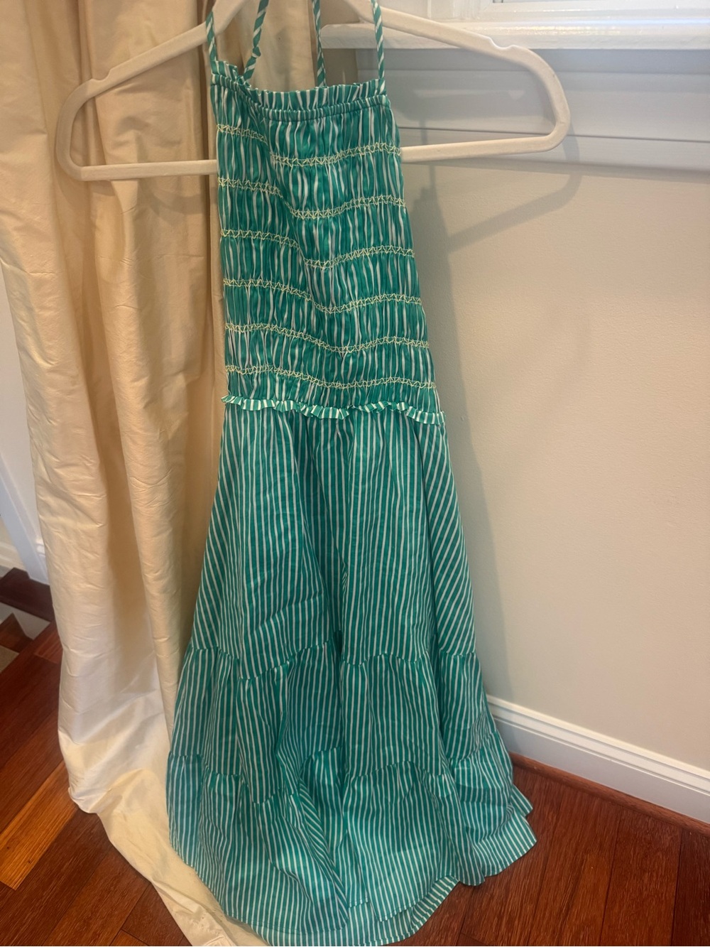 BB Dakota by Steve Madden Mint Green Striped Cotton Maxi Dress Small like new